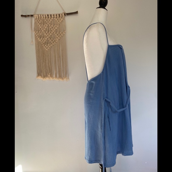 Free people Blue Mini Dress with belt tie bohemian - Picture 4 of 15